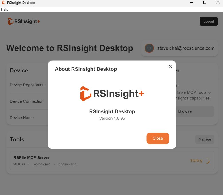 about RSInsight Desktop