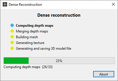 dense reconstruction progress