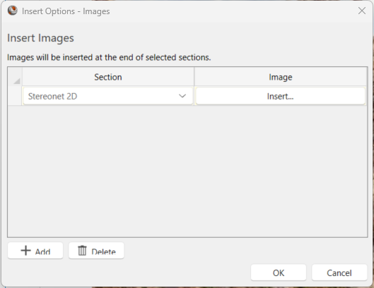 Insert Images dialog