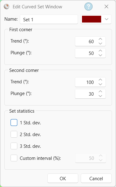 Edit Curved Set Window dialog