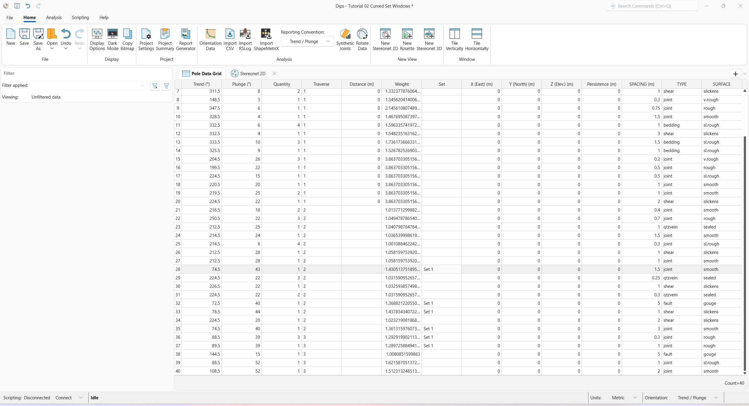 Grid Data view with Set column