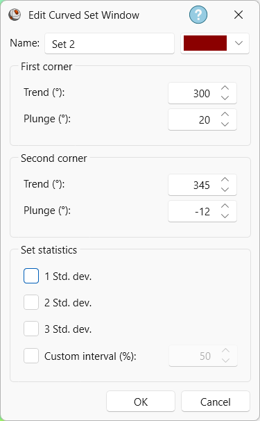 Edit Curved Set Window dialog