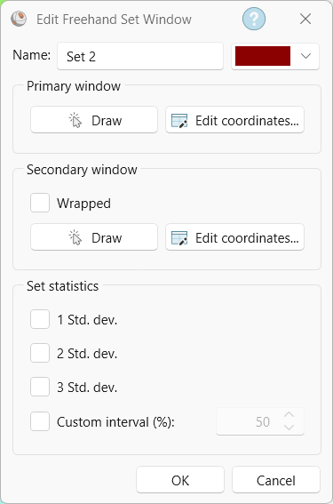 Edit Freehand Set Window dialog
