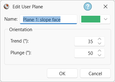 Edit User Plane dialog