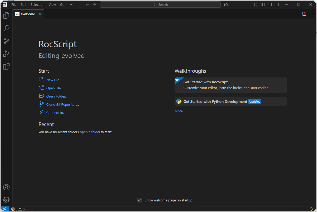 Open a file in rocscript