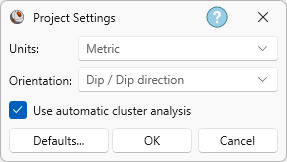 Project Settings dialog