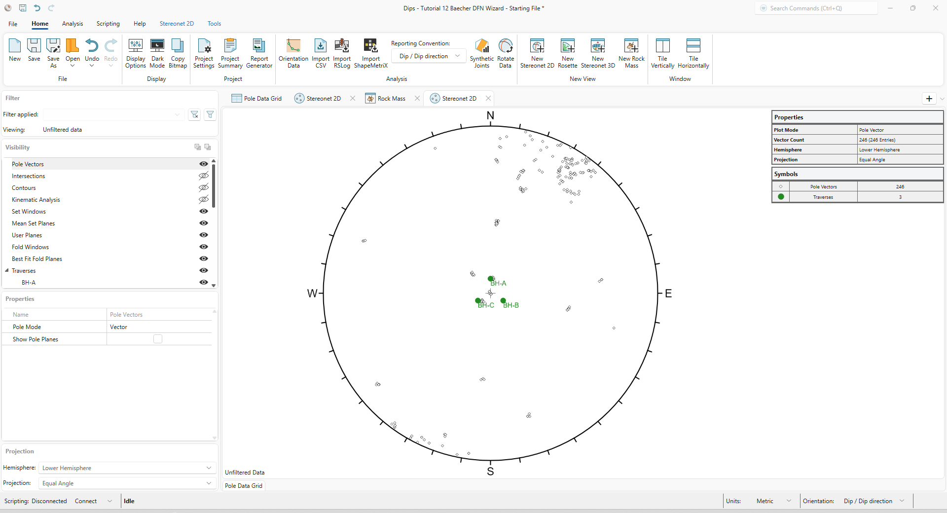 New Stereonet 2D view