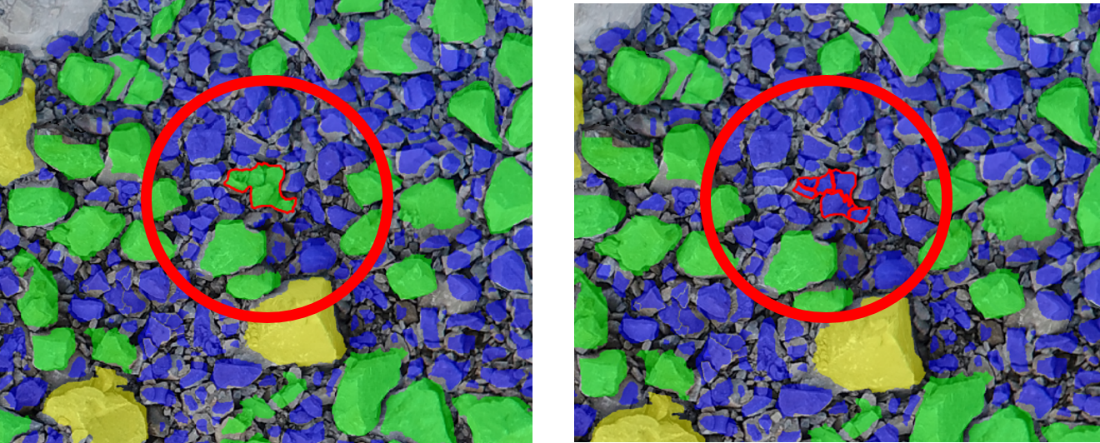 Automatically splitting a fragment. In this example the original fragment is spit into six fragments with the automatic mode