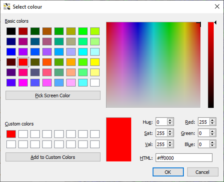 Select Colour dialog