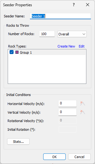 Seeder Properties dialog