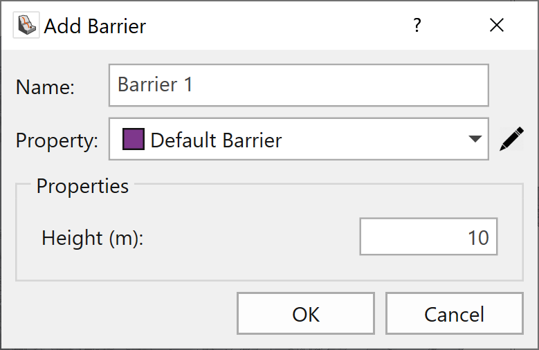 Add Barrier from Polyline dialog