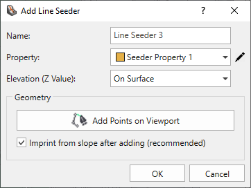 Add Line Seeder default dialog