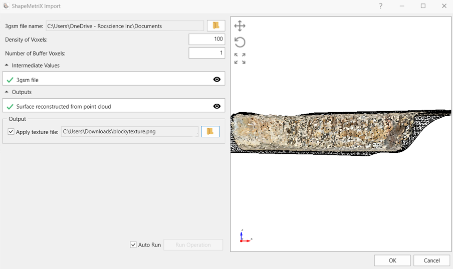 ShapeMetriX Import dialog