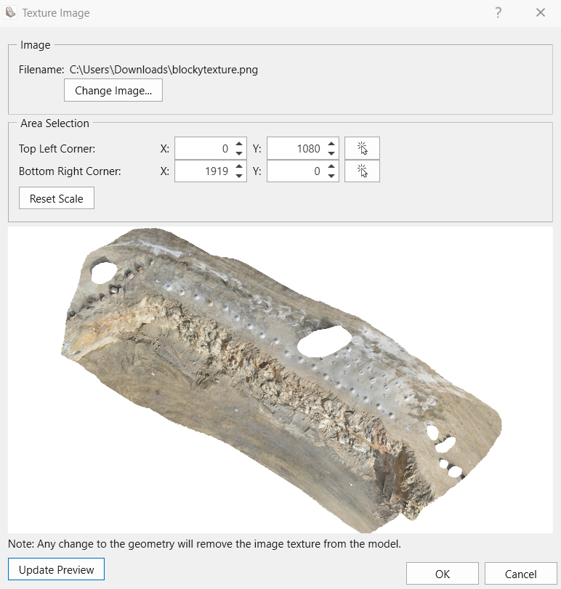 Texture Image dialog