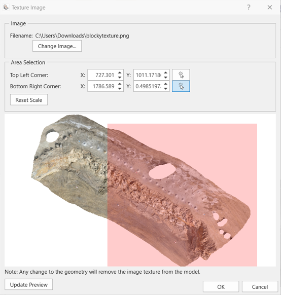 Texture Image dialog