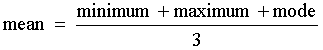 Equation for mean of triangular distribution