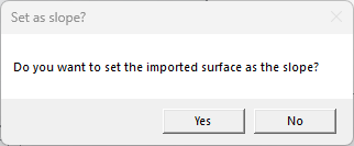 Set as slope dialog