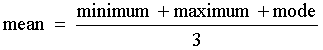mean = (min + max + mode)/3