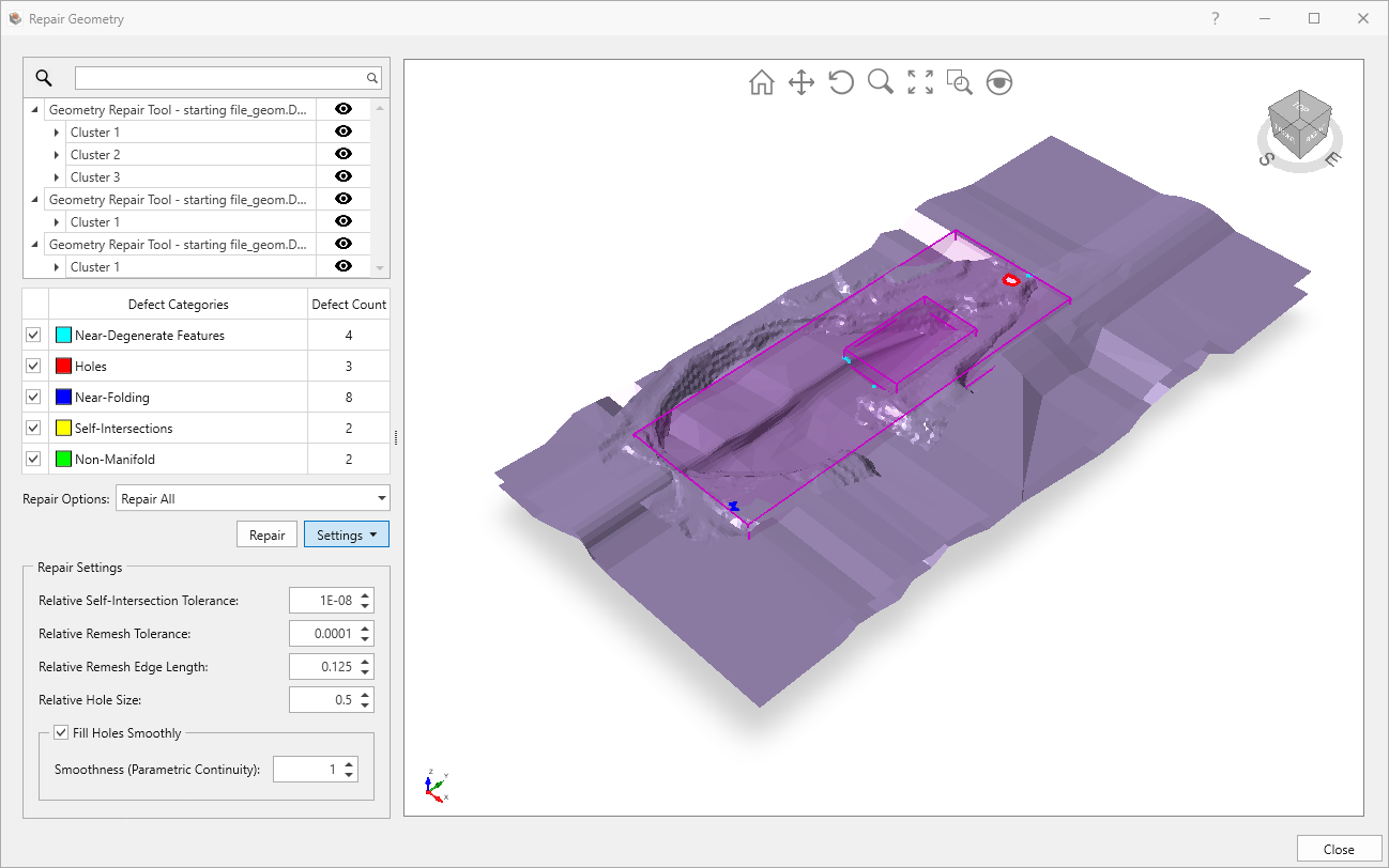 Repair Geometry Dialog