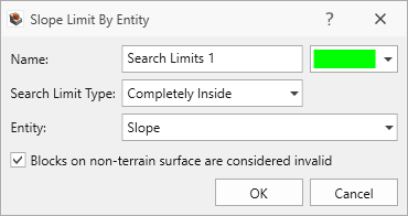 Slope Limit by Entity Dialog