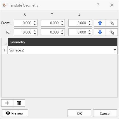 Translate Geometry Dialog