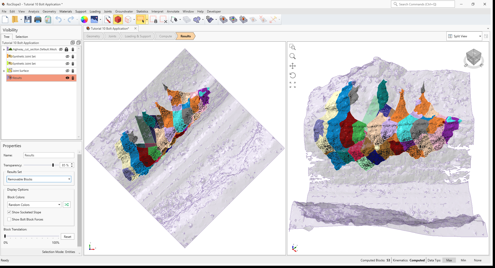 3D View of Removable Blocks