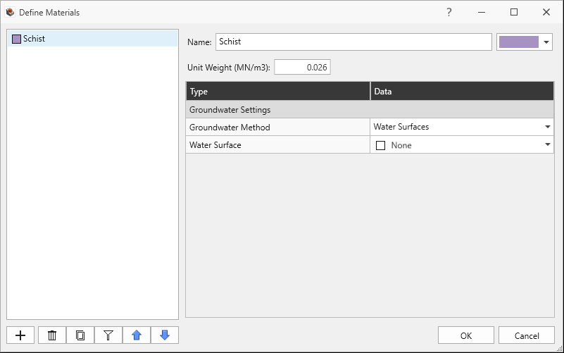 define materials dialog