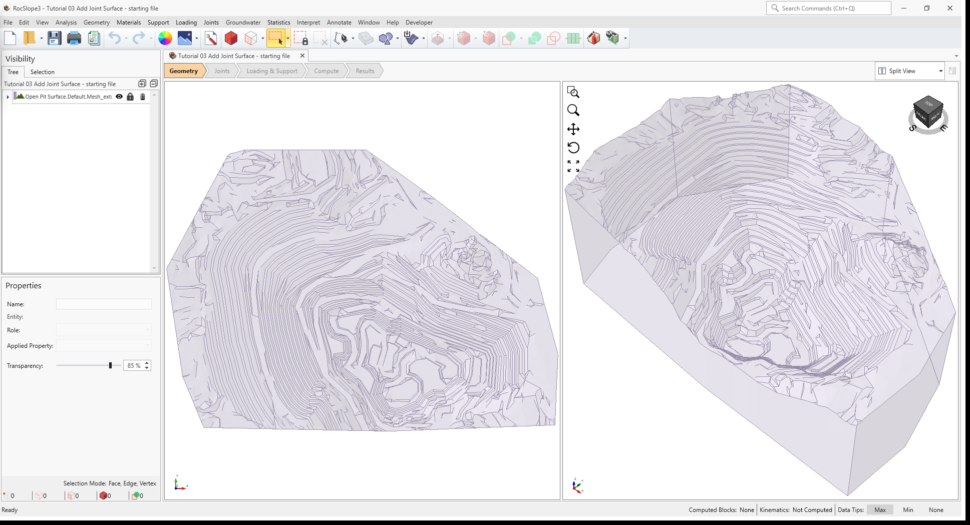 starting file geometry