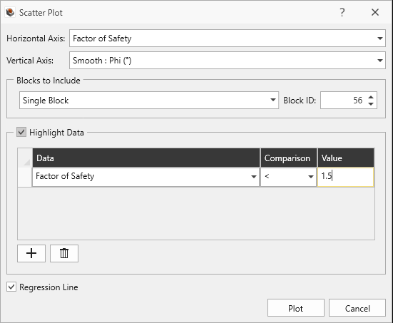 scatter plot dialog