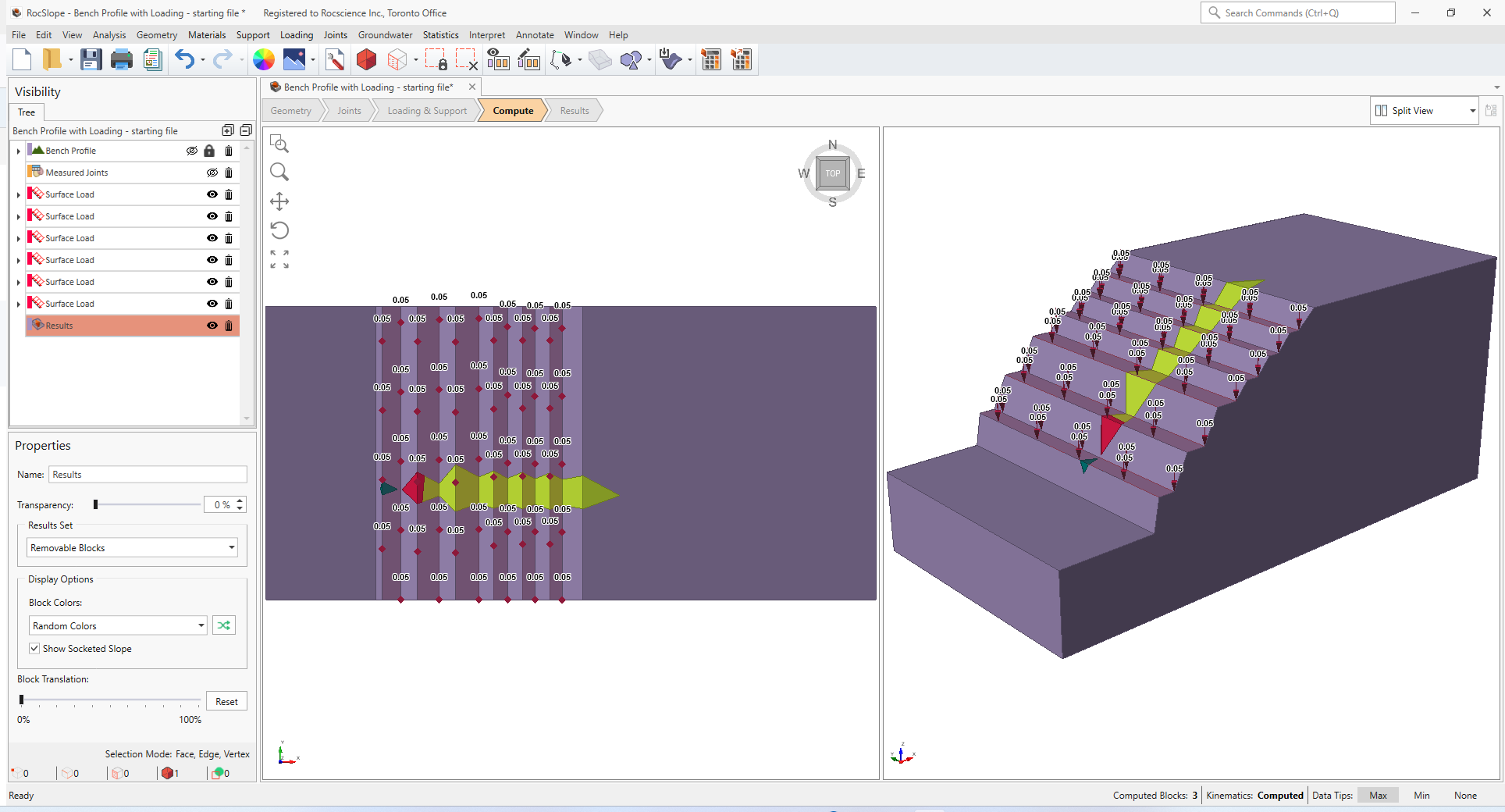 3d view of removable blocks