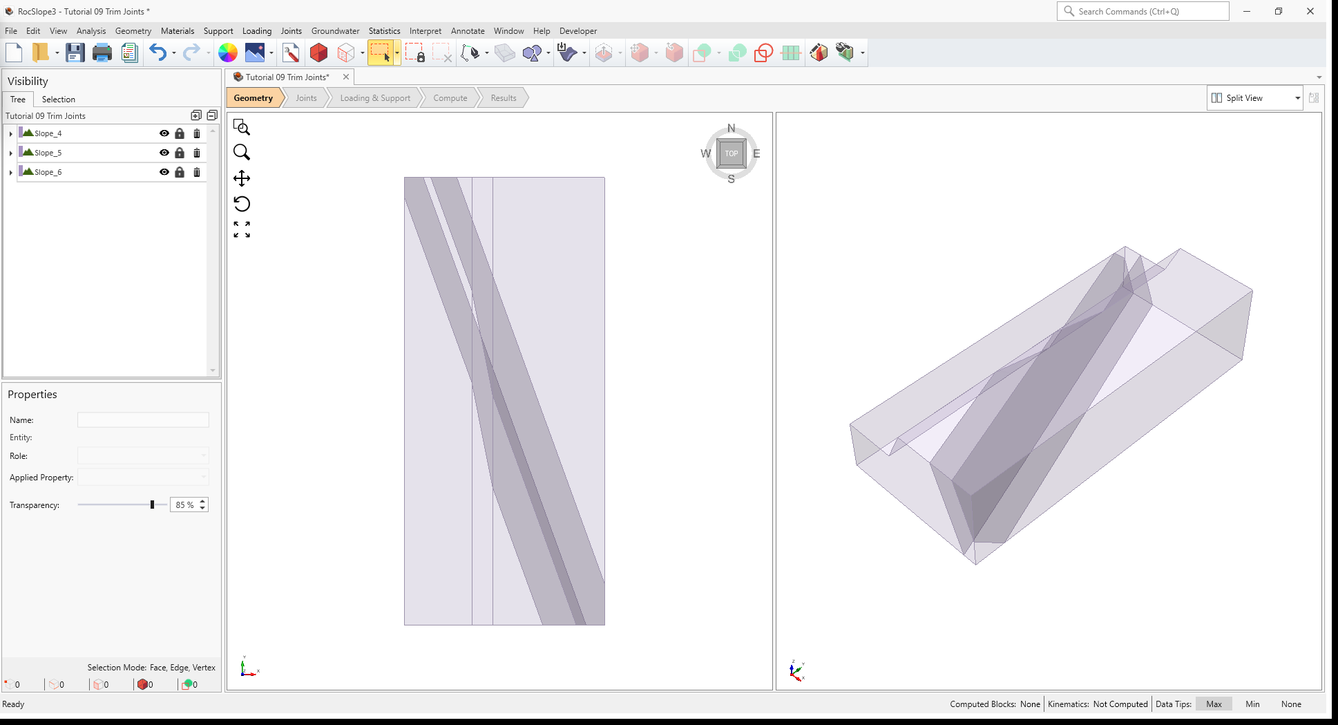 3D View of Slope_1, Slope_2, and Slope_3 external pieces after Divide All