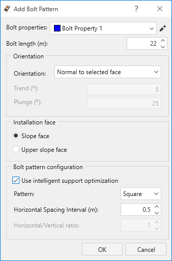 Intelligent Support Optimization in Add Bolt Pattern dialog