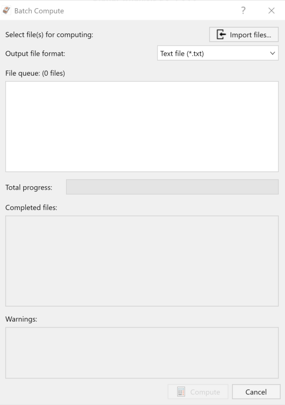 Batch Compute Dialog
