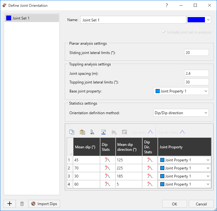 Define Joint Orientation dialog