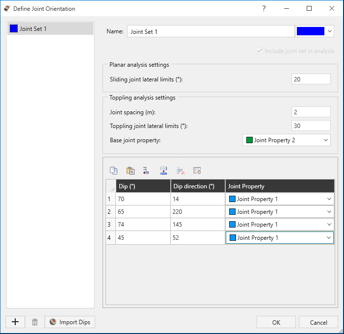Define Joint Orientation dialog