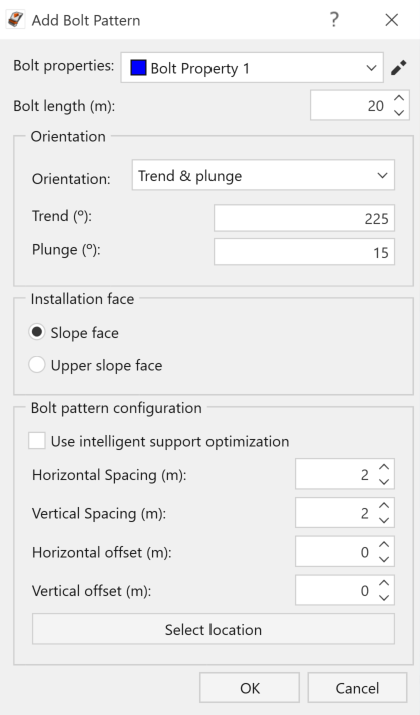 Add Bolt Pattern Dialog