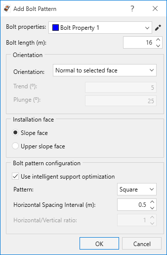 Add Bolt Pattern dialog