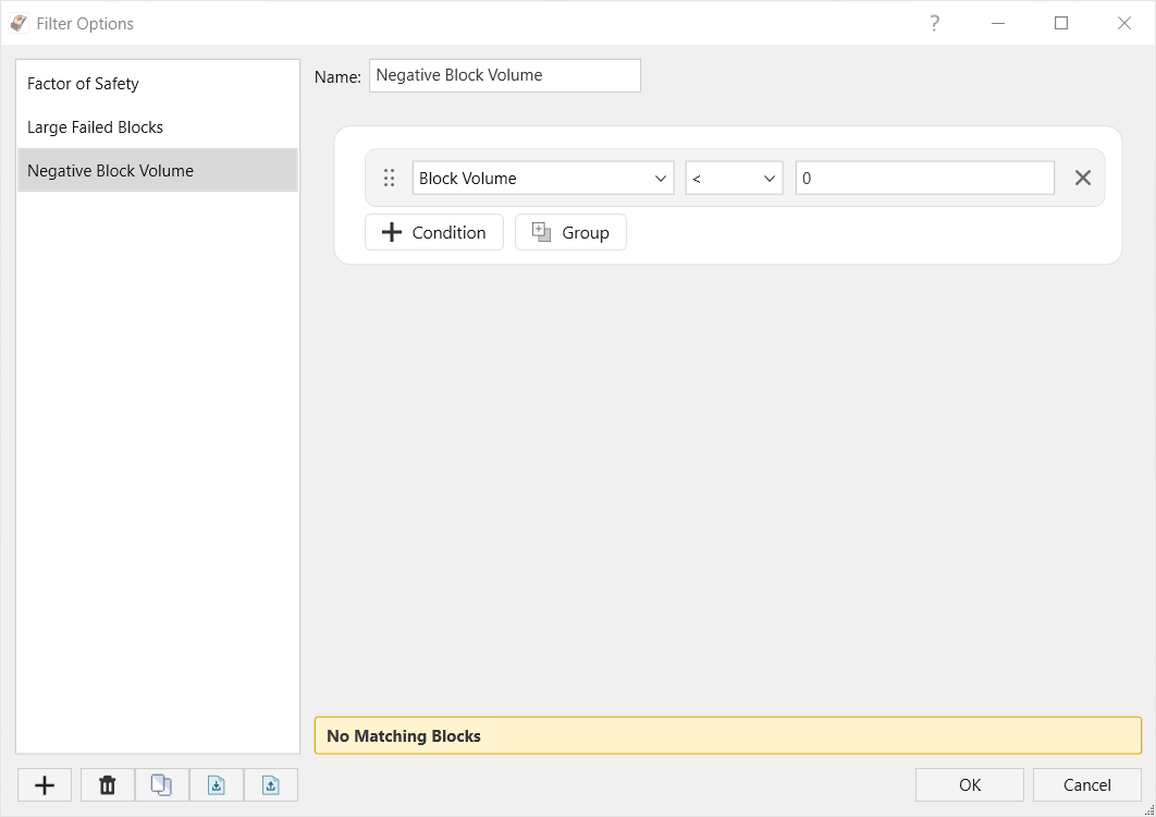 Filter Options dialog