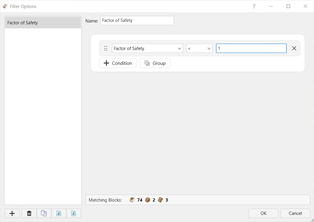 Filter Options dialog