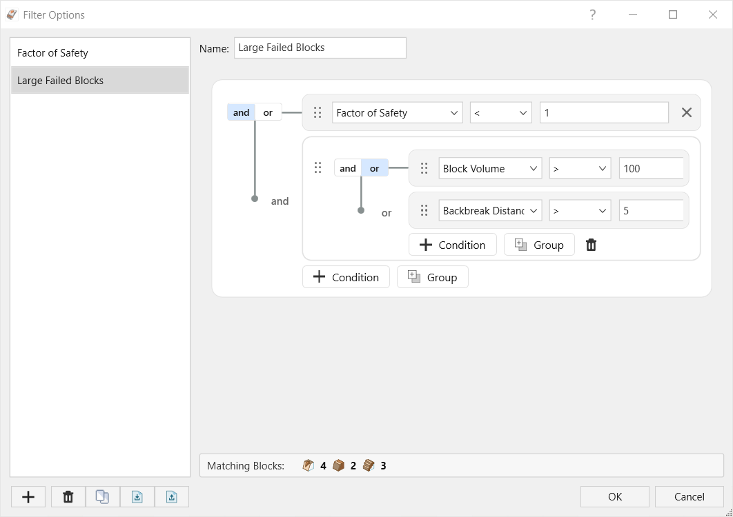 Filter Options dialog