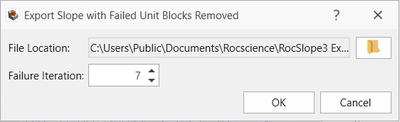 Export Slope with Failed Unit Blocks Removed dialog