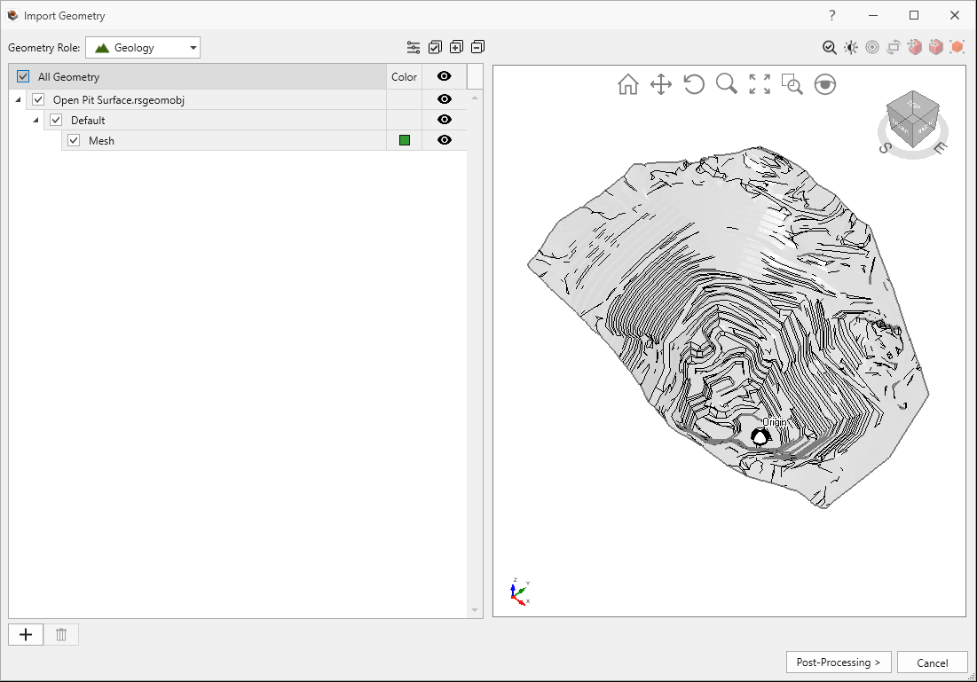 import geometry dialog