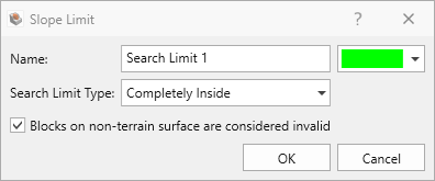 Search limit type set to “Completely Inside”.