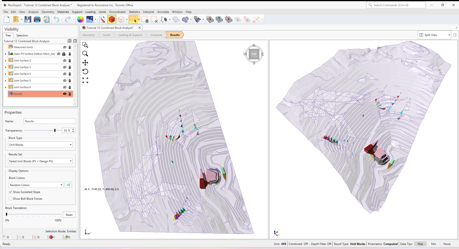 Tutorial 12 starting file results (Results Set = Failed Unit Blocks).