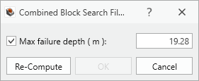 Combined Block Search Filter dialog