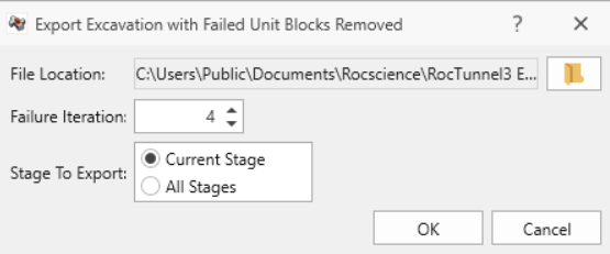 export excavation dialog
