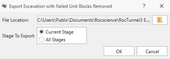 export excavation dialog