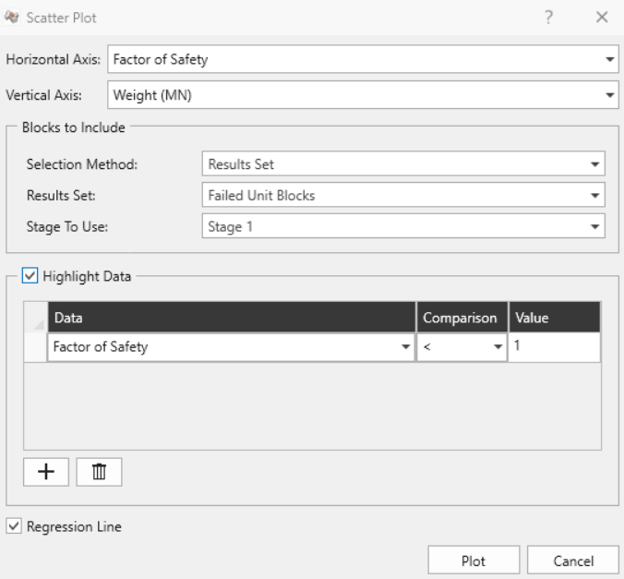 scatter plot dialog
