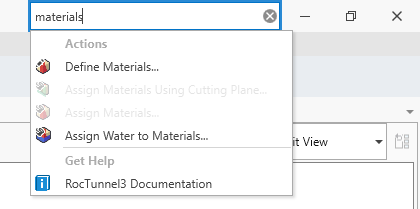 Search "materials" in search bar