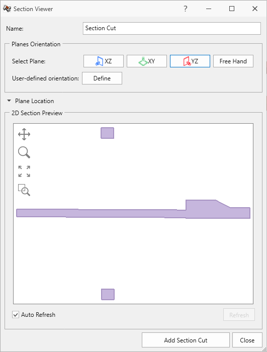 Section Viewer dialog